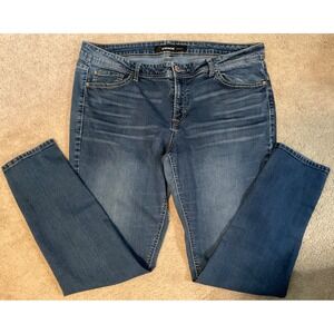 WOMENS JORDACHE BLUE JEANS DARK WASH SZ.16 SKINNY STRETCH